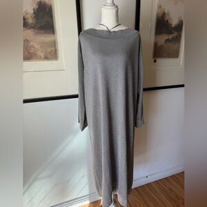 Zara Silver Metallic Long Sleeve Maxi Dress